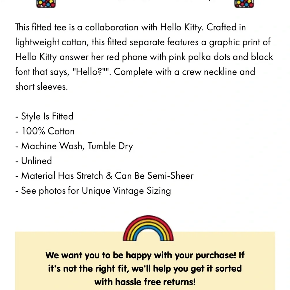 NWT women’s hello kitty fitted top - Picture 4 of 6